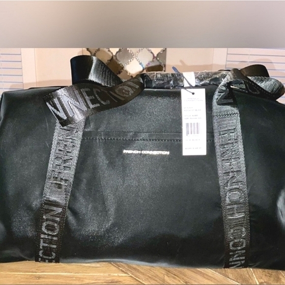 French Connection Black Audrey Weekender Duffel Bag NWT $148 Retail - Picture 1 of 12